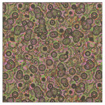 pink orange green black geometric fabric