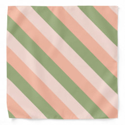 Pink Orange Green Striped Trendy Elegant Template Bandana