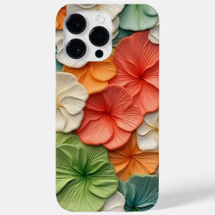 PINK ORANGE GREEN WHITE 3-D LOOK BEGONIA FLOWERS Case-Mate iPhone 14 PRO MAX CASE