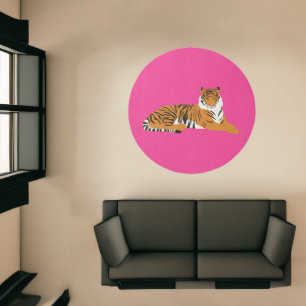 Pink Orange Jungle Safari Tiger Animal Rug