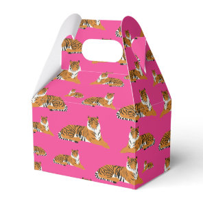 Pink Orange Jungle Tiger Animal Pattern   Favor Boxes