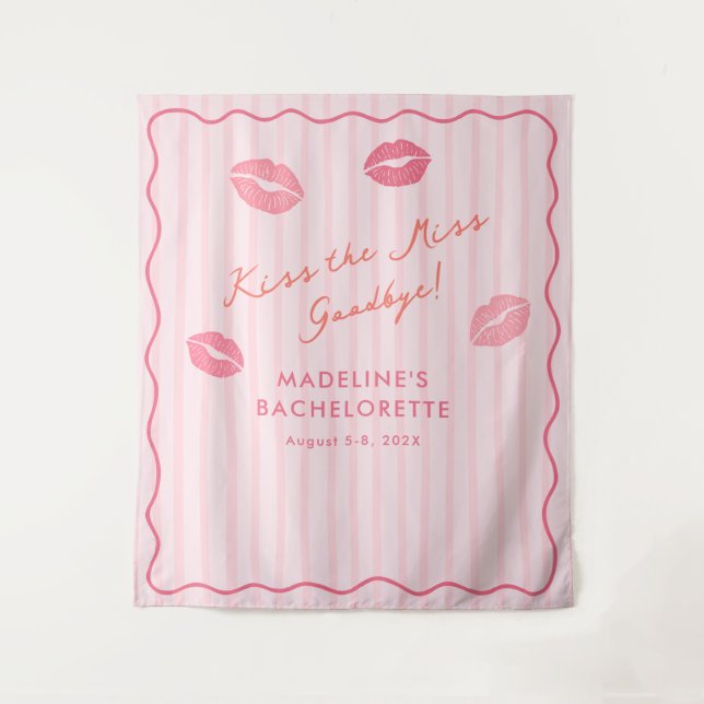 Pink Orange Kiss The Miss Bach Photo Backdrop (Front)