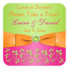 Pink Orange Lime Floral Candy Buffet Sticker