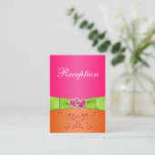 Pink, Orange, Lime Floral, Hearts Enclosure Card 2 (Standing Front)