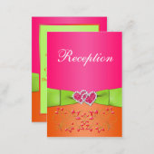 Pink, Orange, Lime Floral, Hearts Enclosure Card 2 (Front/Back)
