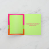 Pink Orange Lime Floral Hearts Thank You Note Card (Inside)