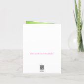 Pink Orange Lime Floral Photo Thank You Note Card (Back)