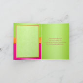 Pink Orange Lime Floral Photo Thank You Note Card (Inside)