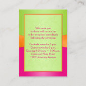 Pink, Orange, Lime Floral Wedding Enclosure Card (Back)