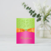 Pink, Orange, Lime Floral Wedding Enclosure Card (Standing Front)