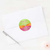 Pink Orange Lime Floral Wedding Favor Sticker (Envelope)
