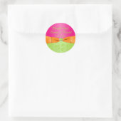 Pink Orange Lime Floral Wedding Favor Sticker (Bag)