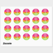 Pink Orange Lime Floral Wedding Favor Sticker (Sheet)
