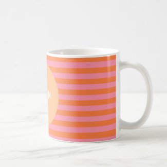 Pink Orange Lines Personalized  Mug