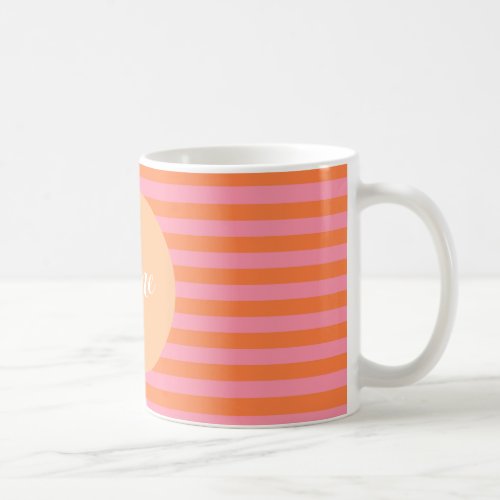 Pink Orange Lines Personalized  Mug