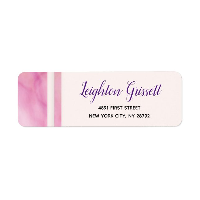 Pink Orange Marble Border Label (Front)