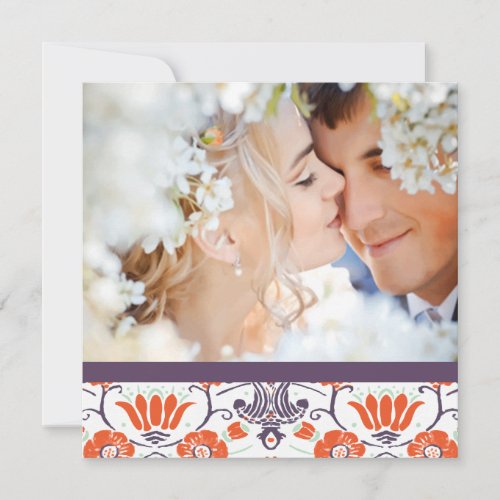 Pink Orange Mint Purple Photo Modern Save the Date