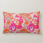 Pink Orange Mix Abstract Marble Modern Pattern Lumbar Pillow<br><div class="desc">Bright colorful modern design in bright pink,  orange and blue tones; inspired by  ikat and marble designs this abstract plasma pattern in ideal for a fresh trendy look.</div>
