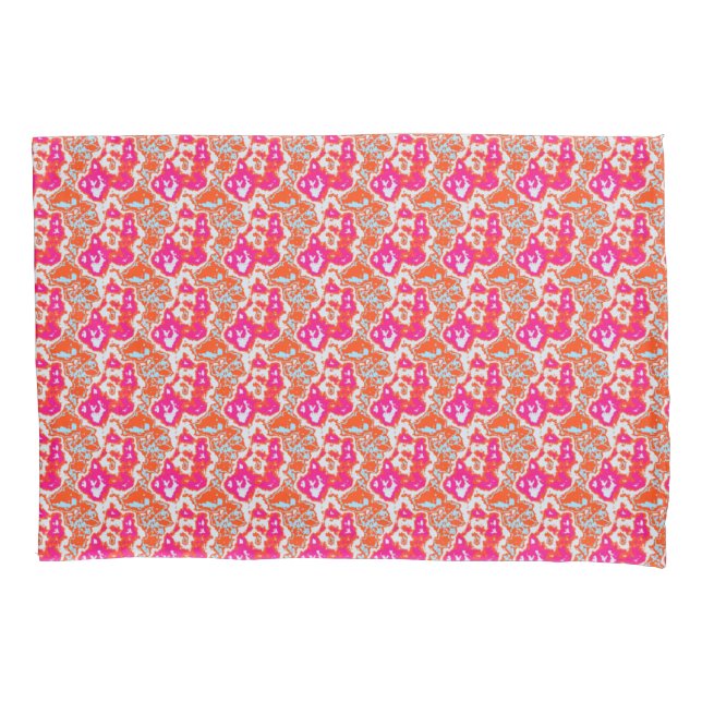 Pink Orange Mix Abstract Marble Modern Pattern Pillow Case (Front)