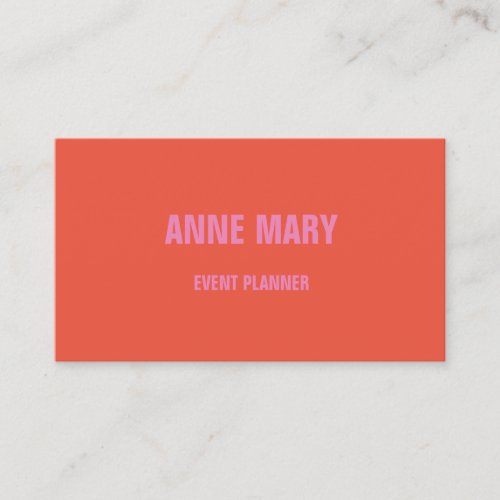 Pink Orange Modern Bold Bright Colorful Simple Business Card