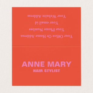Pink Orange Modern Bold Hair Stylist Salon Cool Business Card