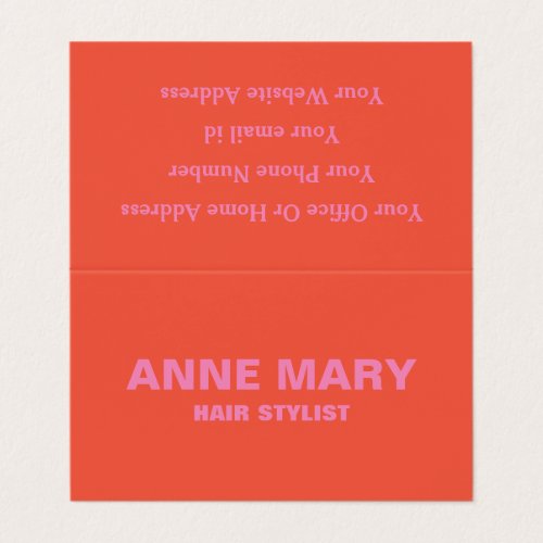Pink Orange Modern Bold Hair Stylist Salon Cool Business Card