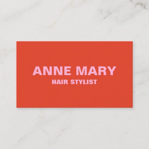 Pink Orange Modern Colorful Hair Stylist Salon Business Card