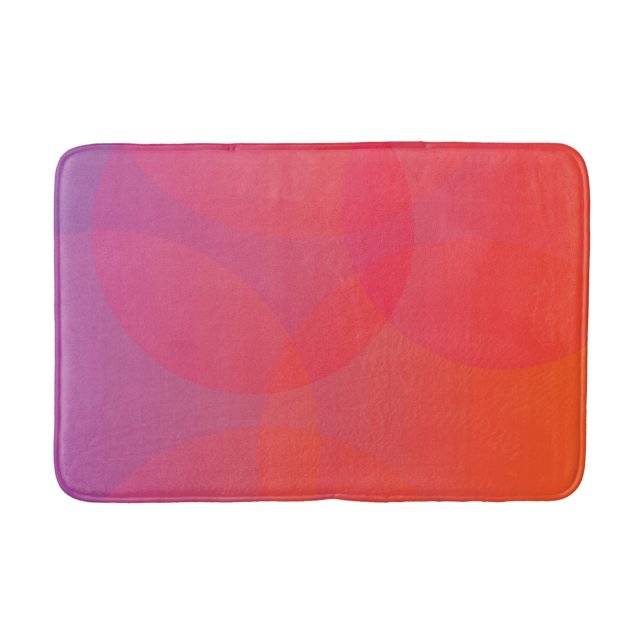 Pink, orange, modern, simple, cool, trendy art bath mat (Front)
