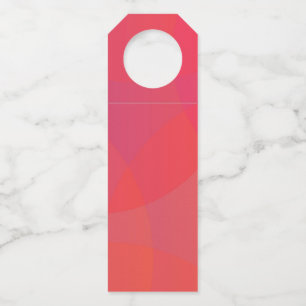 Pink, orange, modern, simple, cool, trendy art bottle hanger tag