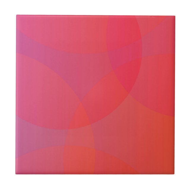 Pink, orange, modern, simple, cool, trendy art ceramic tile (Front)