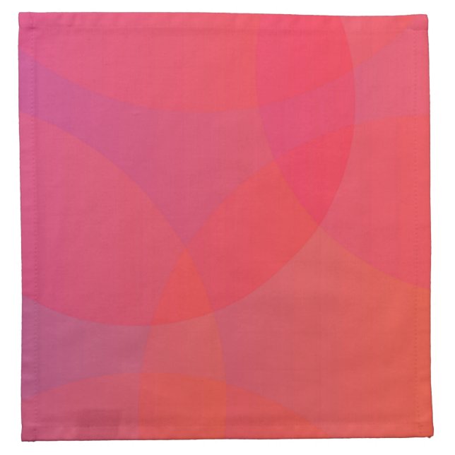 Pink, orange, modern, simple, cool, trendy art cloth napkin (Front)
