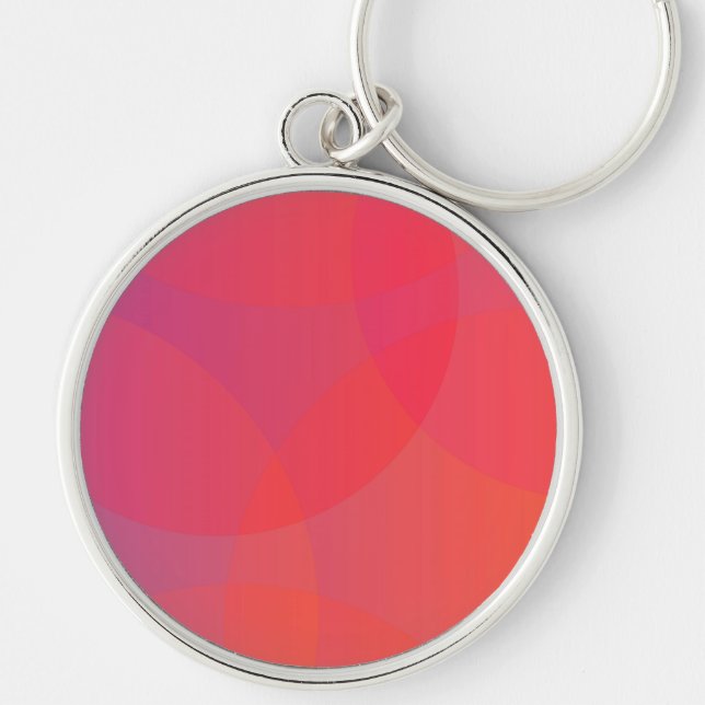 Pink, orange, modern, simple, cool, trendy art keychain (Front)
