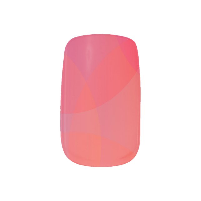 Pink, orange, modern, simple, cool, trendy art minx nail art (Left Thumb)