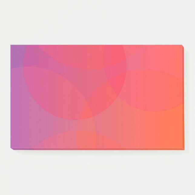 Pink, orange, modern, simple, cool, trendy art post-it notes (Front)
