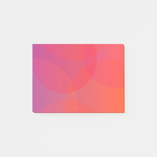 Pink, orange, modern, simple, cool, trendy art post-it notes (Front)