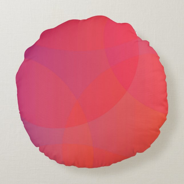 Pink, orange, modern, simple, cool, trendy art round pillow (Back)