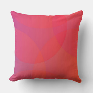 Pink, orange, modern, simple, cool, trendy art throw pillow