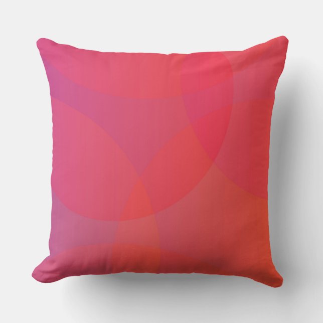 Pink, orange, modern, simple, cool, trendy art throw pillow (Front)