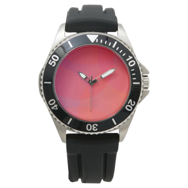 Pink, orange, modern, simple, cool, trendy art watch (Front)