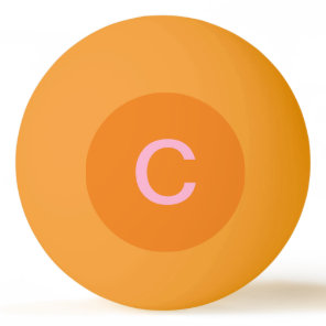 Pink Orange Monogram Initial Custom Color Gift Ping Pong Ball