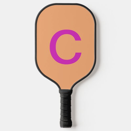 Pink Orange Monogram Initial Custom Color Modern Pickleball Paddle