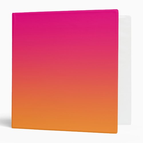 Pink  Orange Ombre 3 Ring Binder