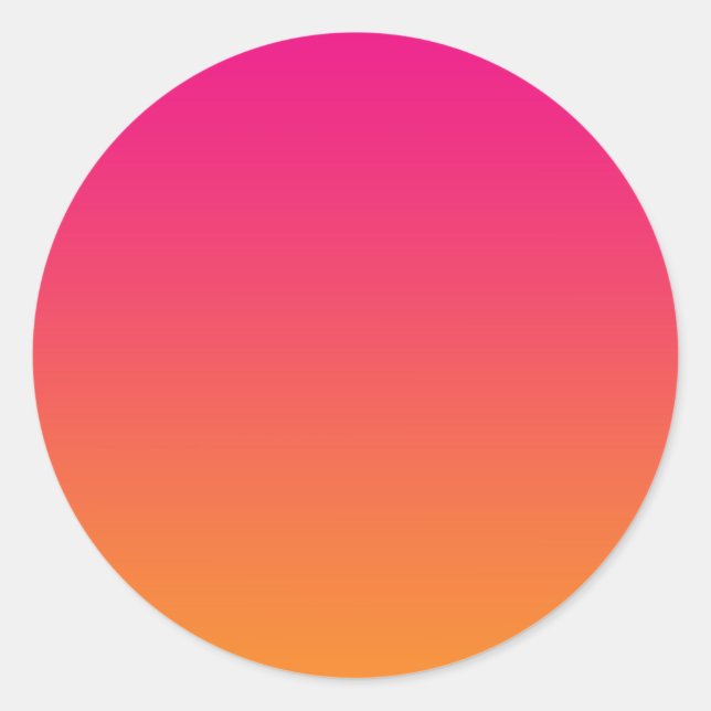 Pink & Orange Ombre Classic Round Sticker (Front)