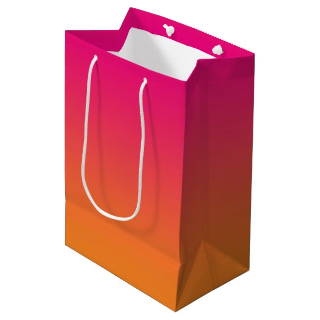 Pink & Orange Ombre Medium Gift Bag (Front Angled)