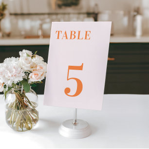 Pink Orange Peachy Apricot Crush Table 7 Wedding Number
