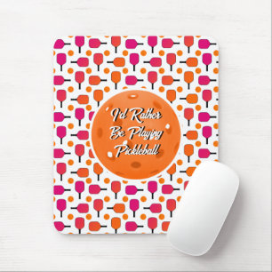 Pink & Orange Pickleball Paddles Pickleball Party  Mouse Pad