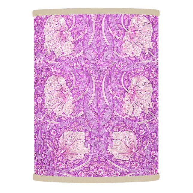 Pink orange,pimpernel,William Morris, pattern reva Lamp Shade (Front)