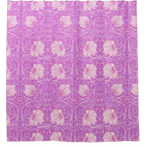 Pink orangepimpernelWilliam Morris pattern reva Shower Curtain