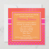 Pink, Orange Polka Dots Sixteenth Birthday Invite (Back)