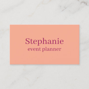 Pink Orange Professional Modern Elegant Girly Business Card
